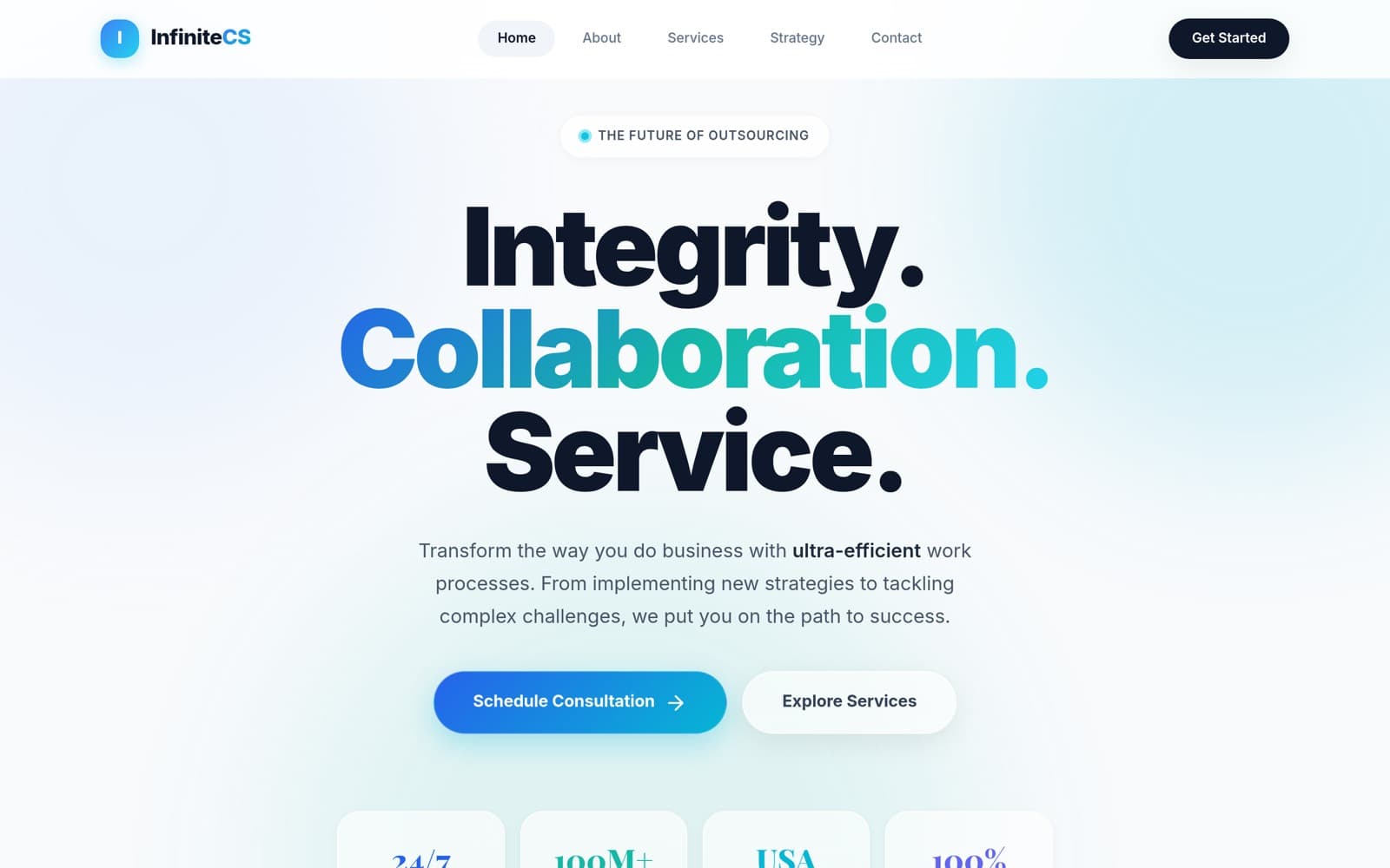 InfiniteCS Website — screenshot